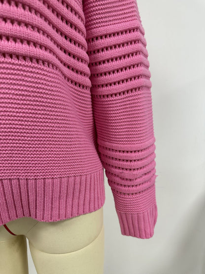 Dames Gebreide Trui met Opengewerkte Strepen Trendy Design