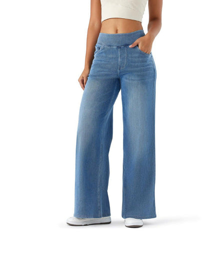 Dames Denim Broek Wijd Model met Stretch