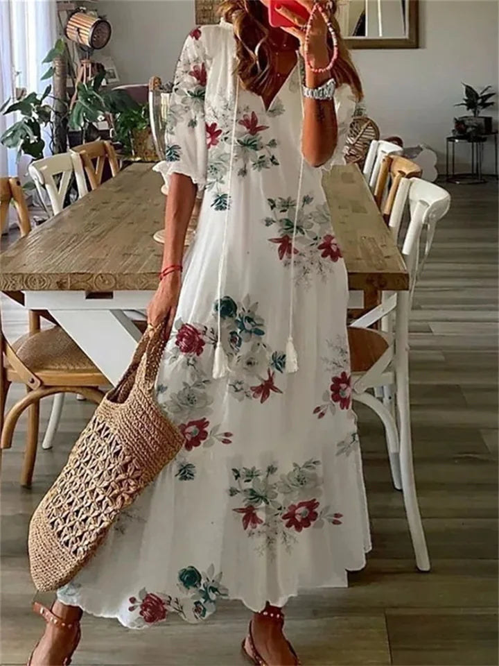 Boho Maxi Jurk Zomerjurk Vrouw Vrij Gevormd - Mode Vibes
