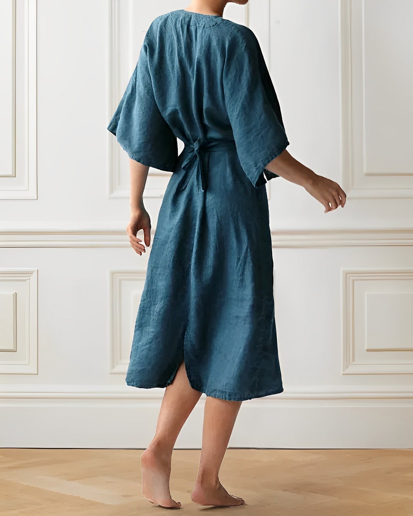 Elegante Linnen Jurk voor Vrouw Zomercollectie