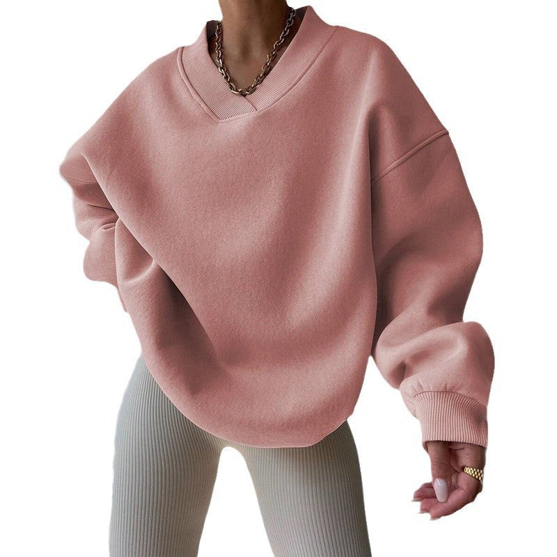 Dames V-Hals Trui Geel Minimalistisch Design