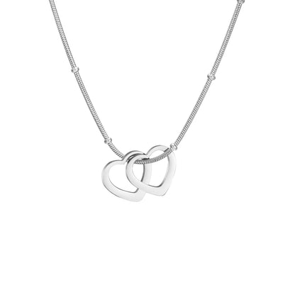 Dames Ketting met Gelaagde Hartjes Minimalistisch Zilver