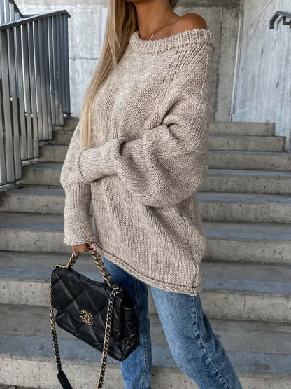 Dames Gebreide Off-shoulder Trui Stijlvol Elegante Rona