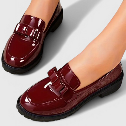 Dames Loafers van Leder met Strikdetail