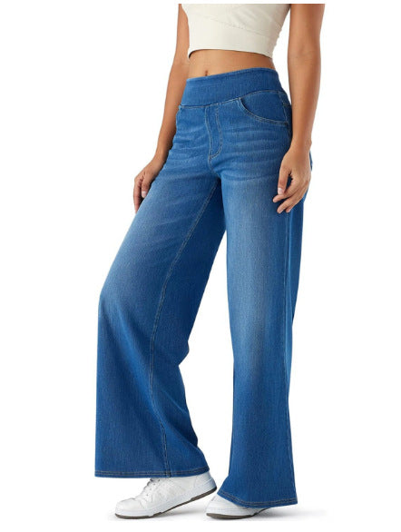Dames Denim Broek Wijd Model met Stretch
