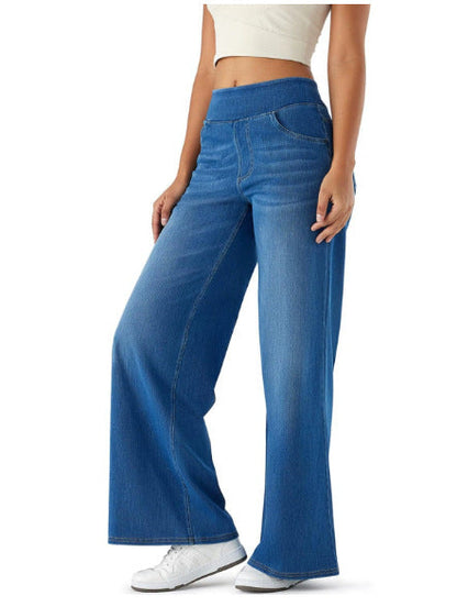 Dames Denim Broek Wijd Model met Stretch