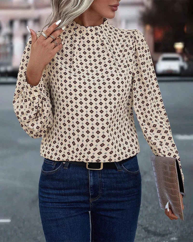 Vrouwelijke Vintage Blouse met Bloemenprint