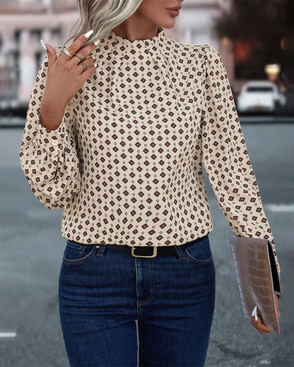 Vrouwelijke Vintage Blouse met Bloemenprint