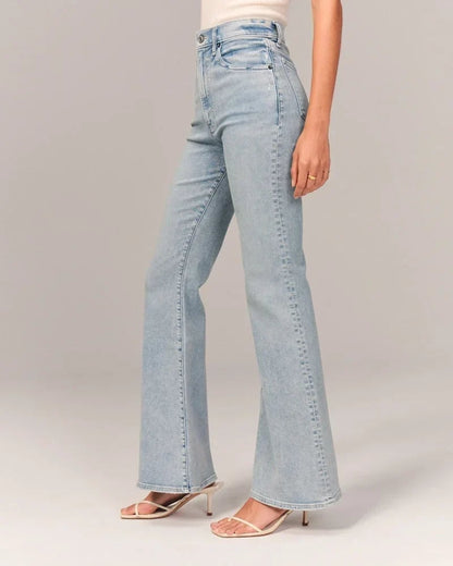 Hoge Taille Flared Jeans Comfortabel Katoen Elasthaan