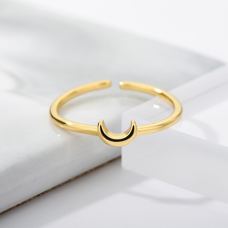 Elegante Halvemaan Ring Zilver Kleine Nova - Mode Vibes
