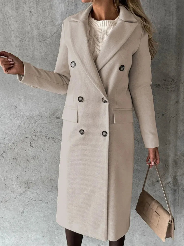 Dames Winterjas Met Revers Warm en Waterdicht