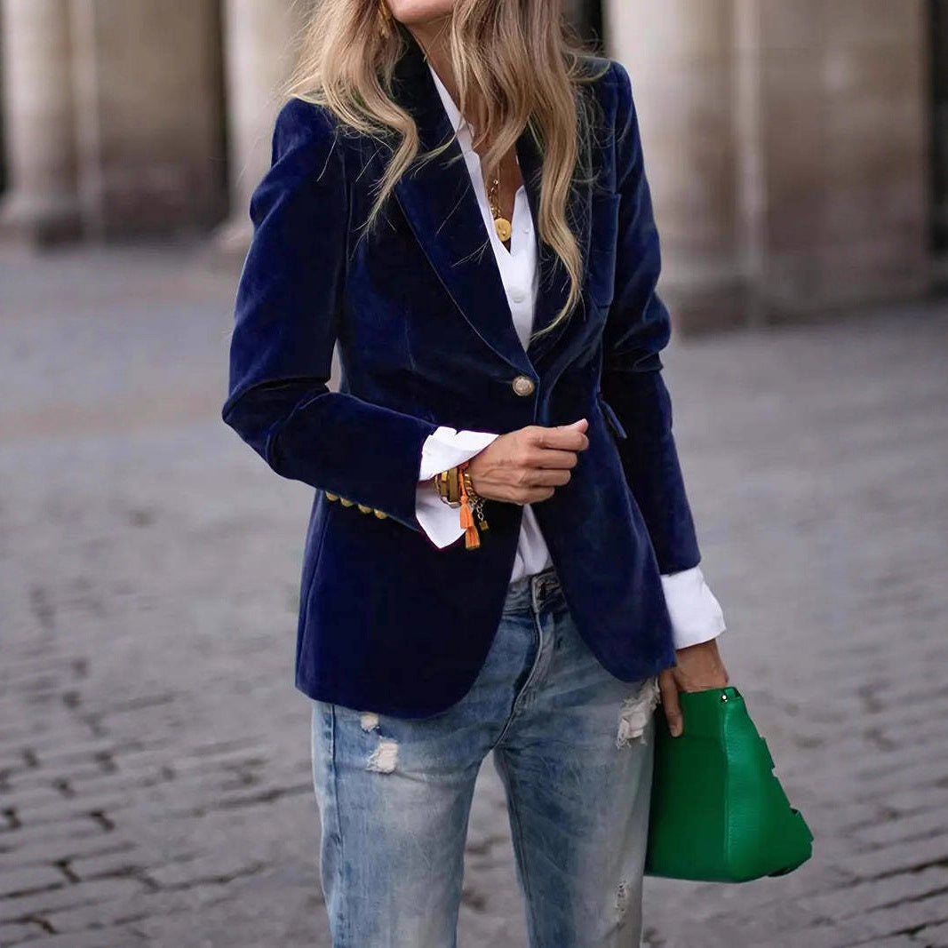 Dames Blazer Fluwelen Trendy Look