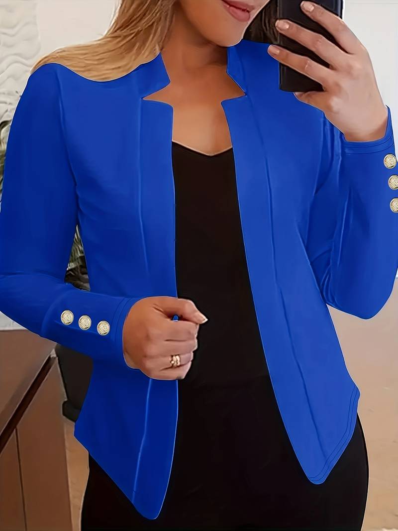 Casual Dames Blazer met Knopen – Lichtgewicht Katoen, Lange Mouw