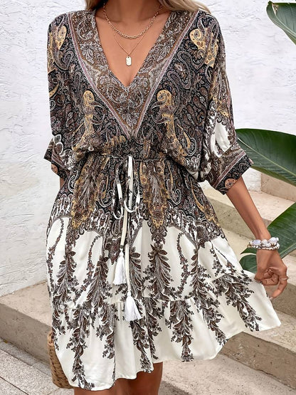 Jurk Korte Mouwen Elegante Zomerjurk voor Vrouw - Mode Vibes