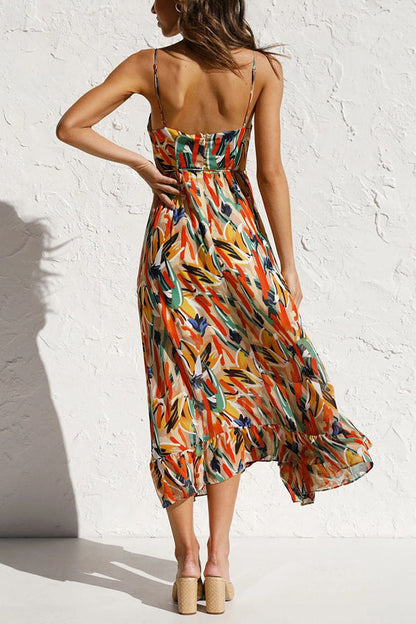 Midi Jurk Veelkleurig Vrouwen Jurk Zomerjurk