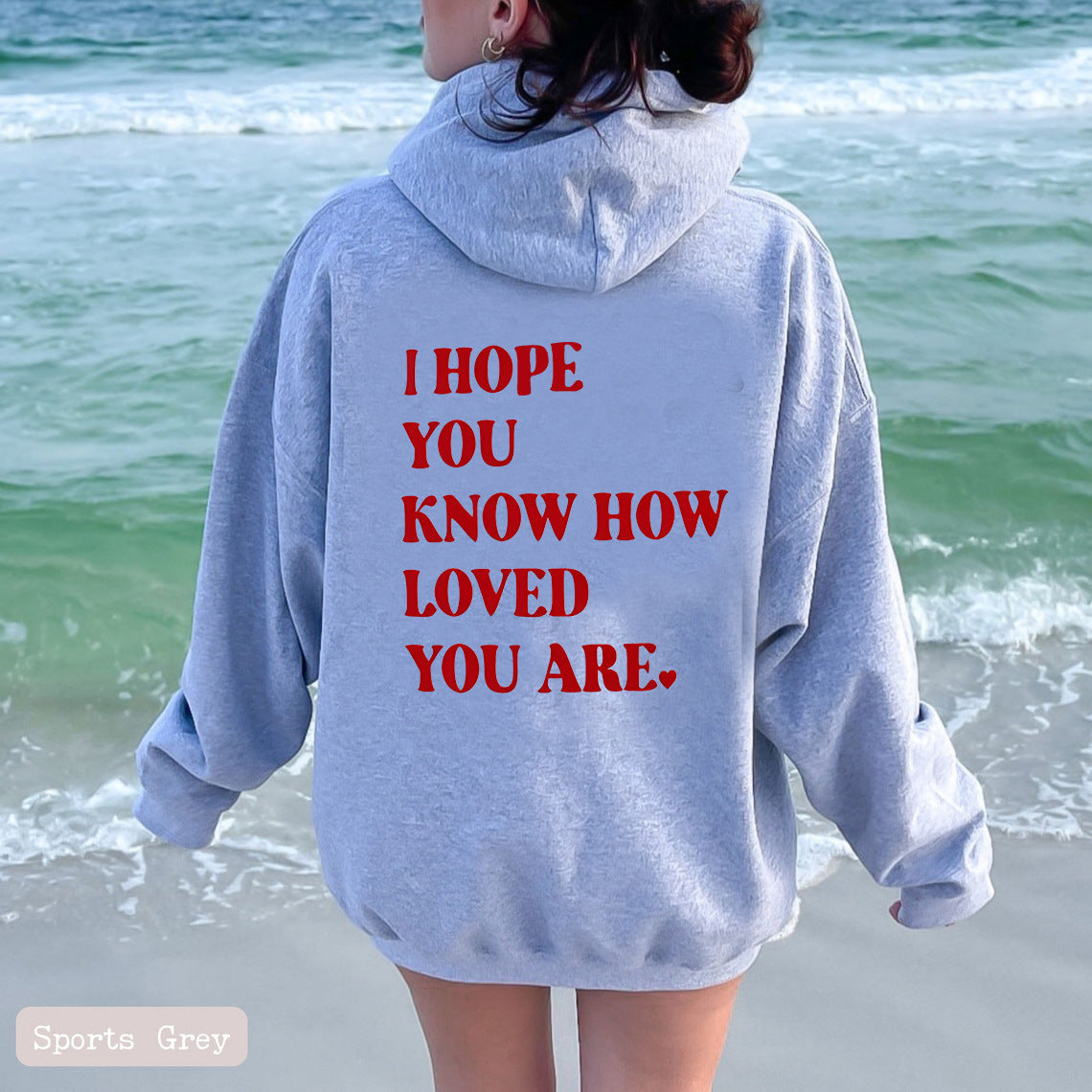 Dames Hoodie Self Love Text Print Zwart Trendy