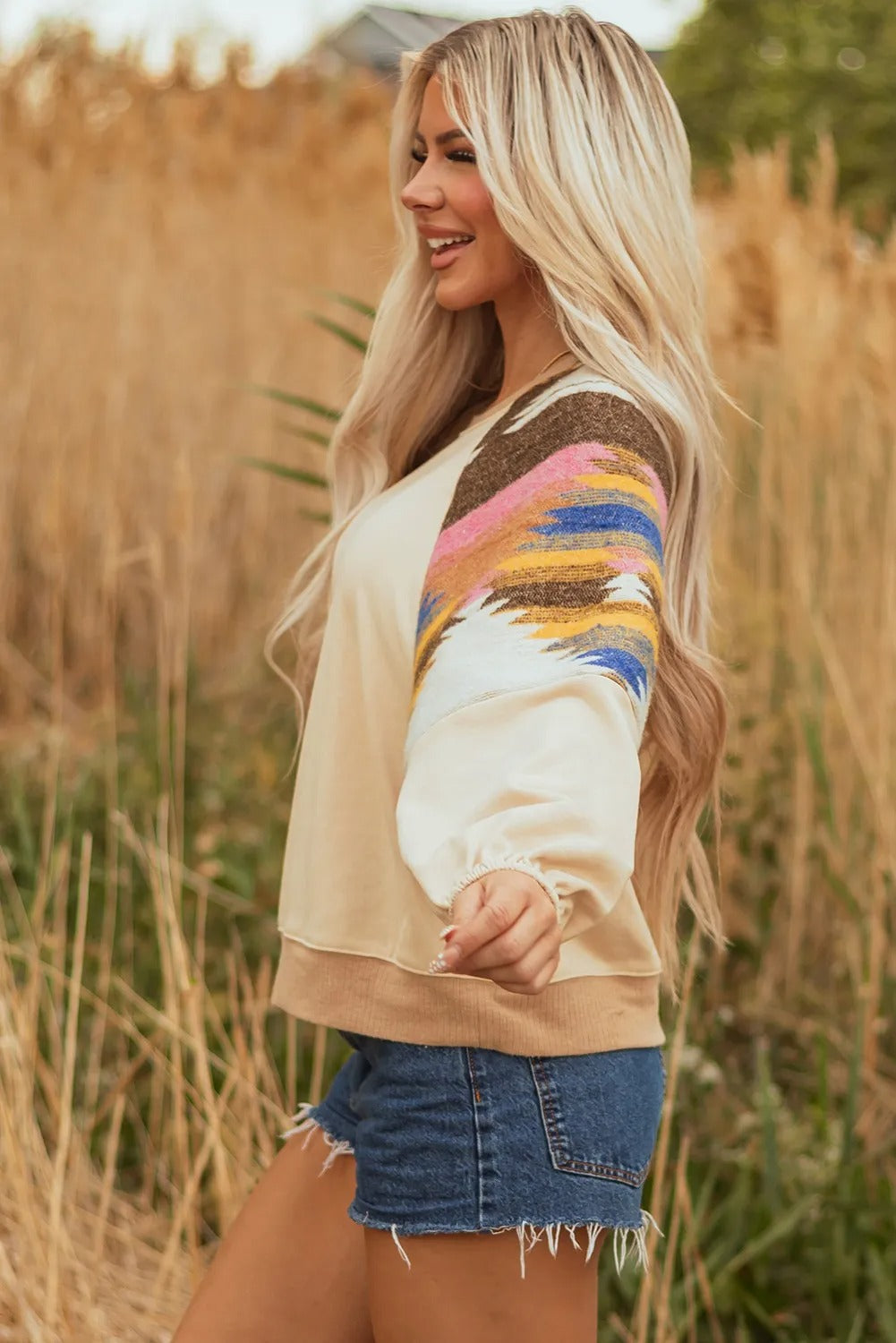 Dames Trui Aztec Print kleurrijk en hippe stijl