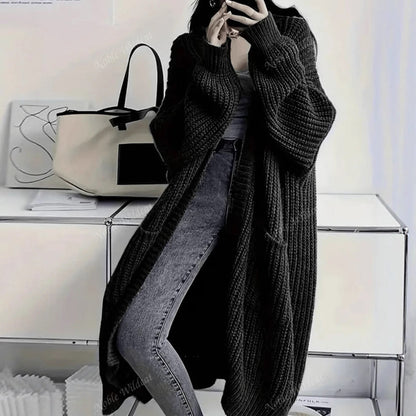 Dames Gebreide Vest Lange Stijlvolle Trendy Look