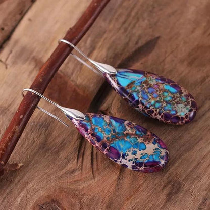 Keizersteen Oorbellen Druppelvormig Elegant Zilver