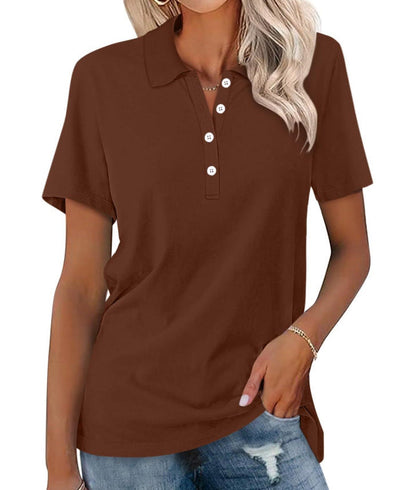 Dames Polo Top Kortemouw Basic Zomer