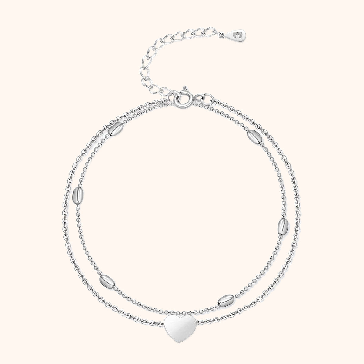 Hartjes Enkelband Zilver Stijlvol voor Vrouw