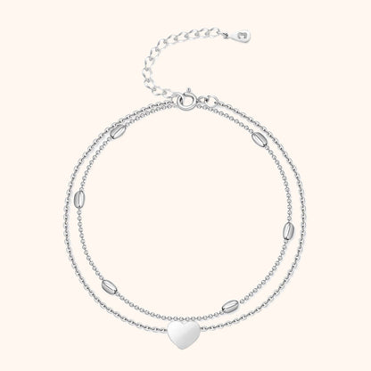Hartjes Enkelband Zilver Stijlvol voor Vrouw