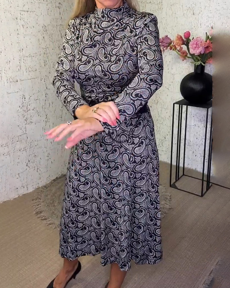 Jurk met Kraag en Bloemenprint Iris Stijlvol Dame - Mode Vibes
