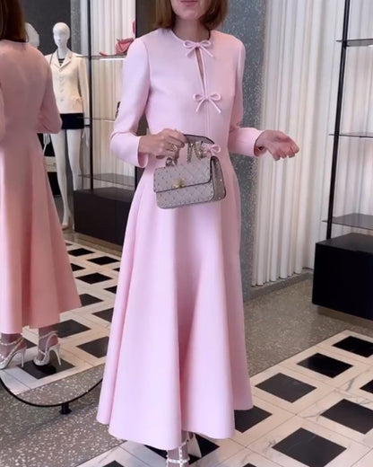 Luxe Maxi Jurk Strikjes Elegante Vrouwelijke Jurk