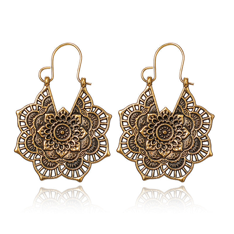 Mandala Oorbellen Lotus Zilveren Versiering