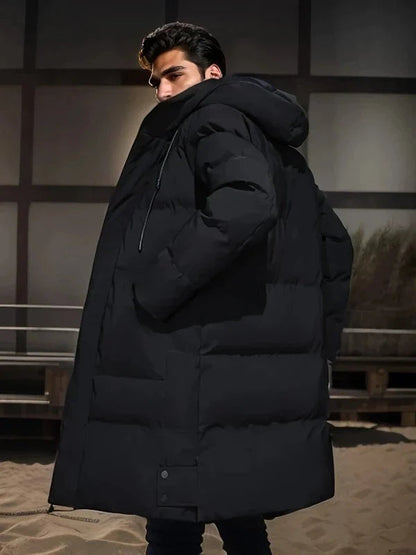 Lange Gewatteerde Jas Warm Milan Stijl - Mode Vibes