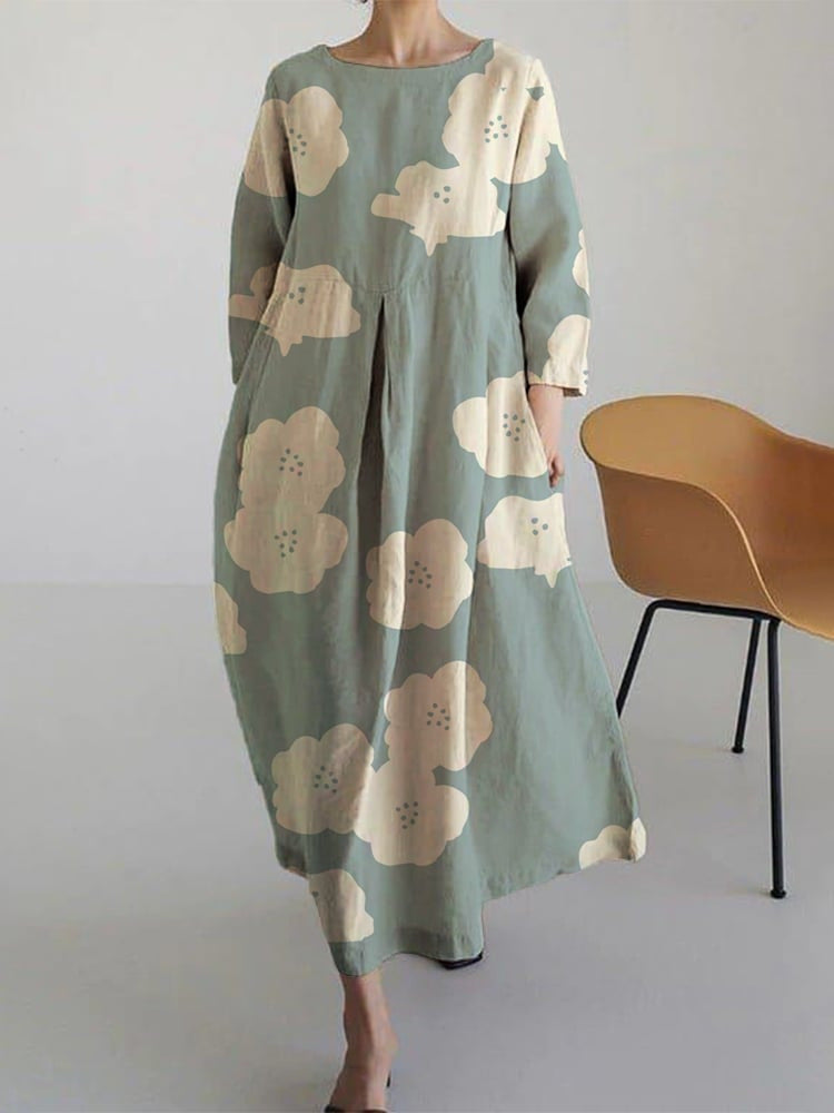 Luxe Jurk Ronde Hals Losse Mode Jurk voor Vrouw
