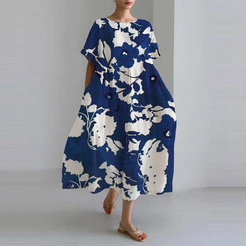 Luxe Jurk Ronde Hals Losse Mode Jurk voor Vrouw