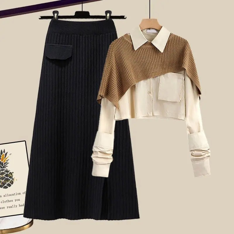 Gebreide Outfit voor Vrouw Modieus en Stijlvol