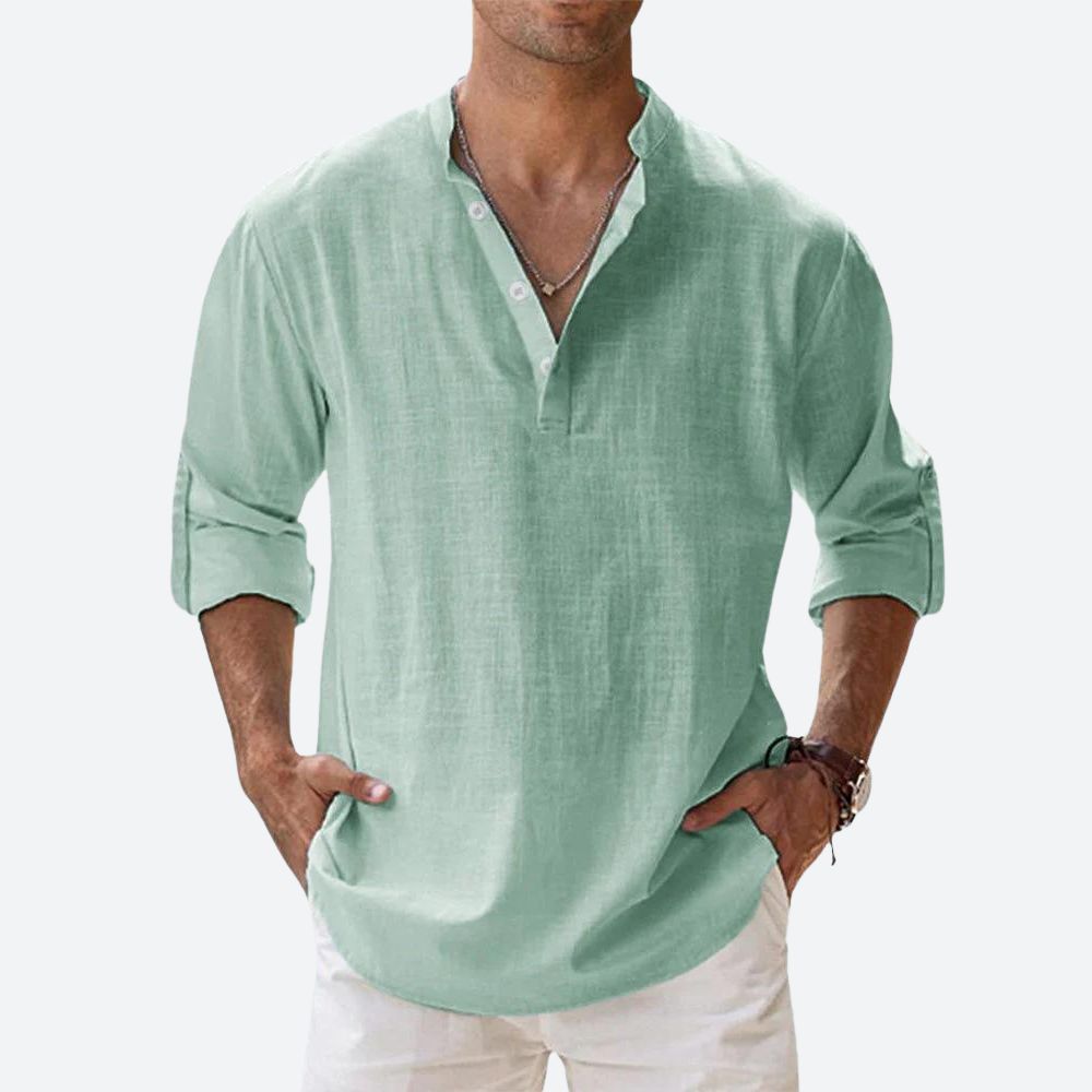 Linnen Overhemd Heren Lichtgewicht Zomerkleding - Mode Vibes