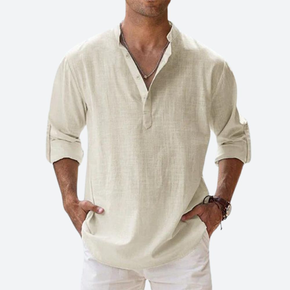 Linnen Overhemd Heren Lichtgewicht Zomerkleding