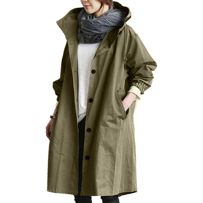 Dames Regenjas Lange Waterdichte Trendy - Mode Vibes