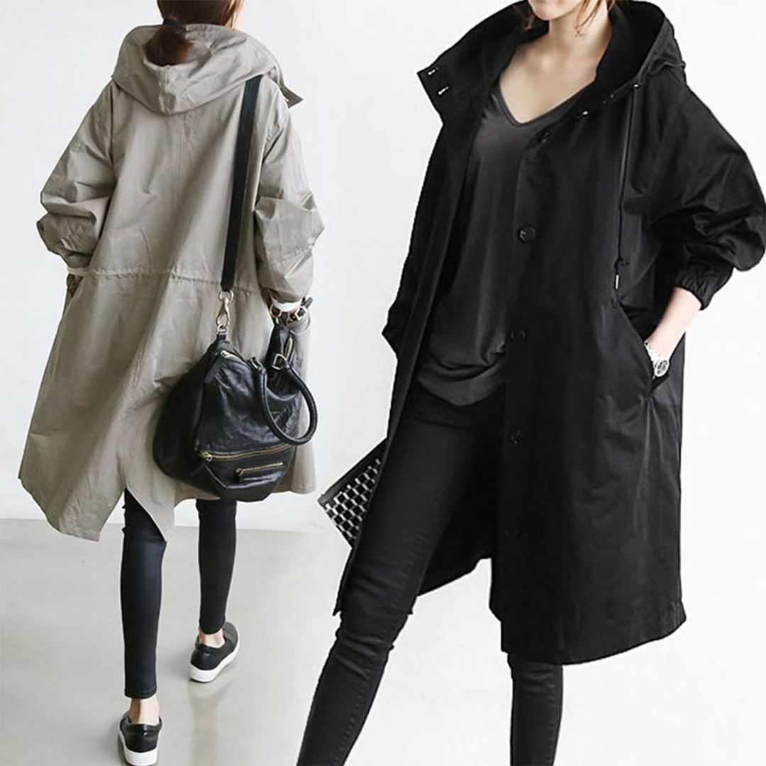 Dames Regenjas Lange Waterdichte Trendy