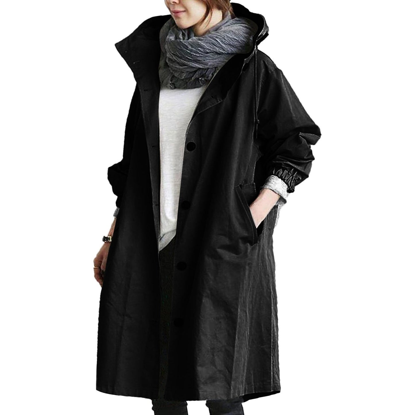 Dames Regenjas Lange Waterdichte Trendy
