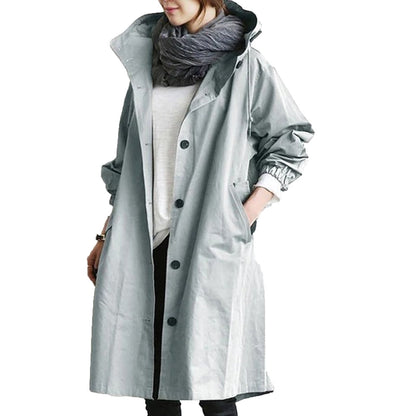 Dames Regenjas Lange Waterdichte Trendy