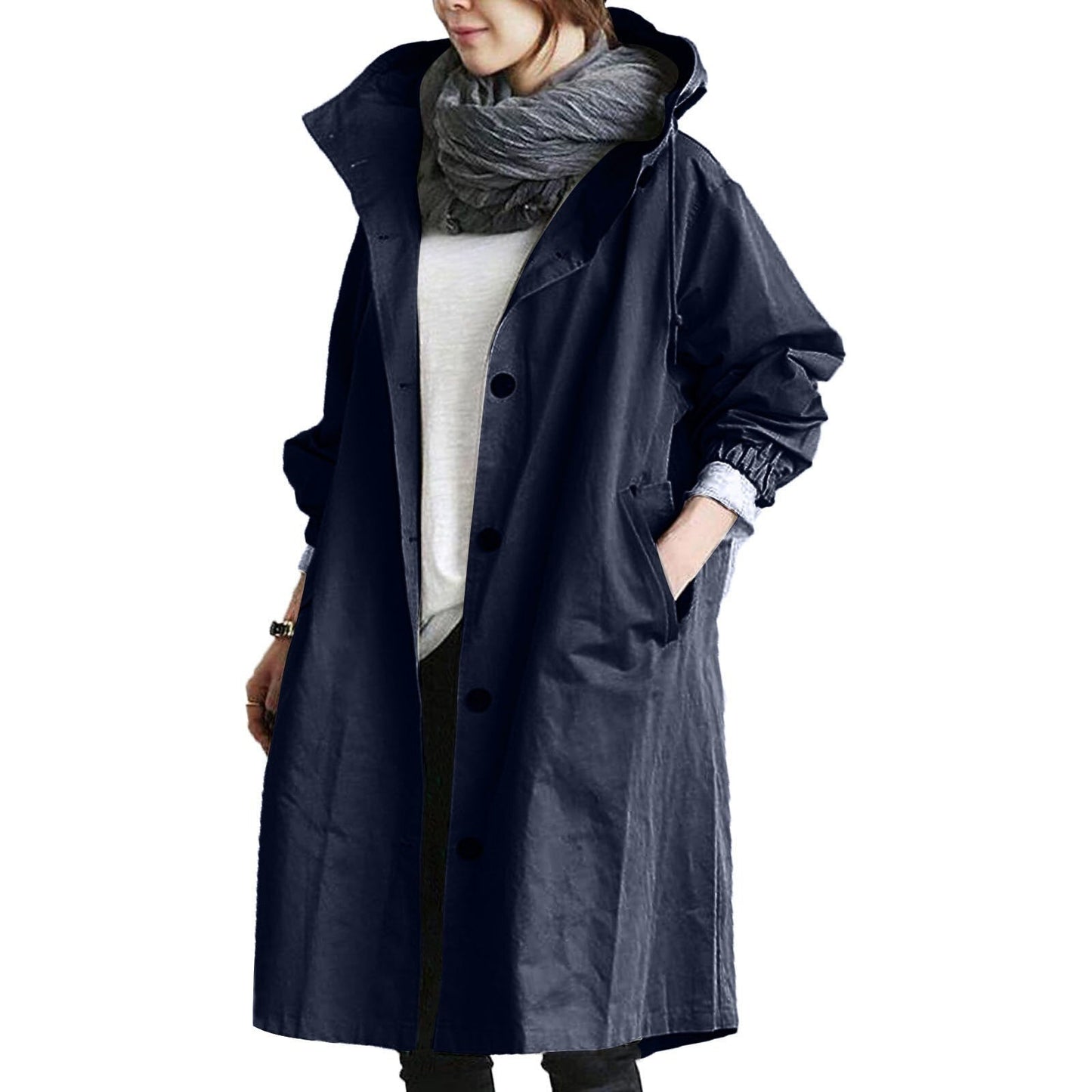 Dames Regenjas Lange Waterdichte Trendy