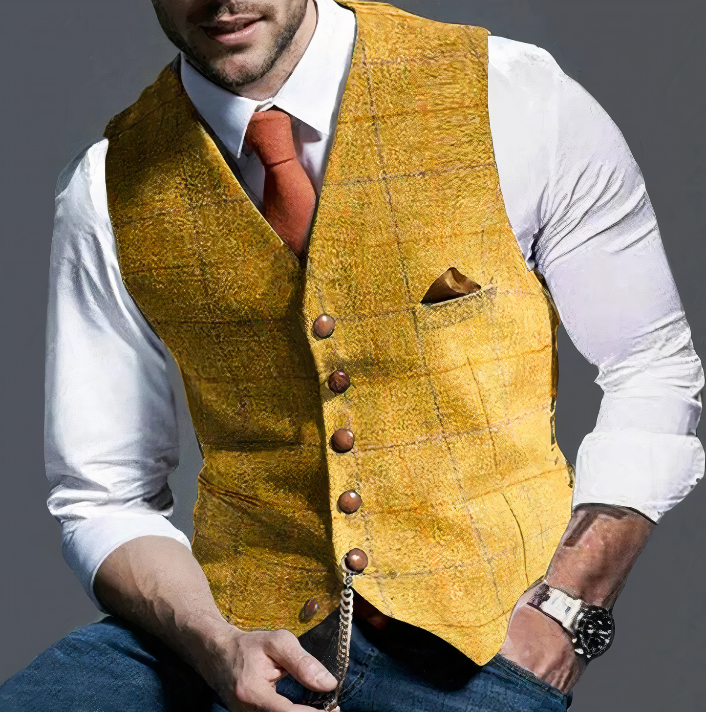 Herengilet Geruit Luxe Designerstijl