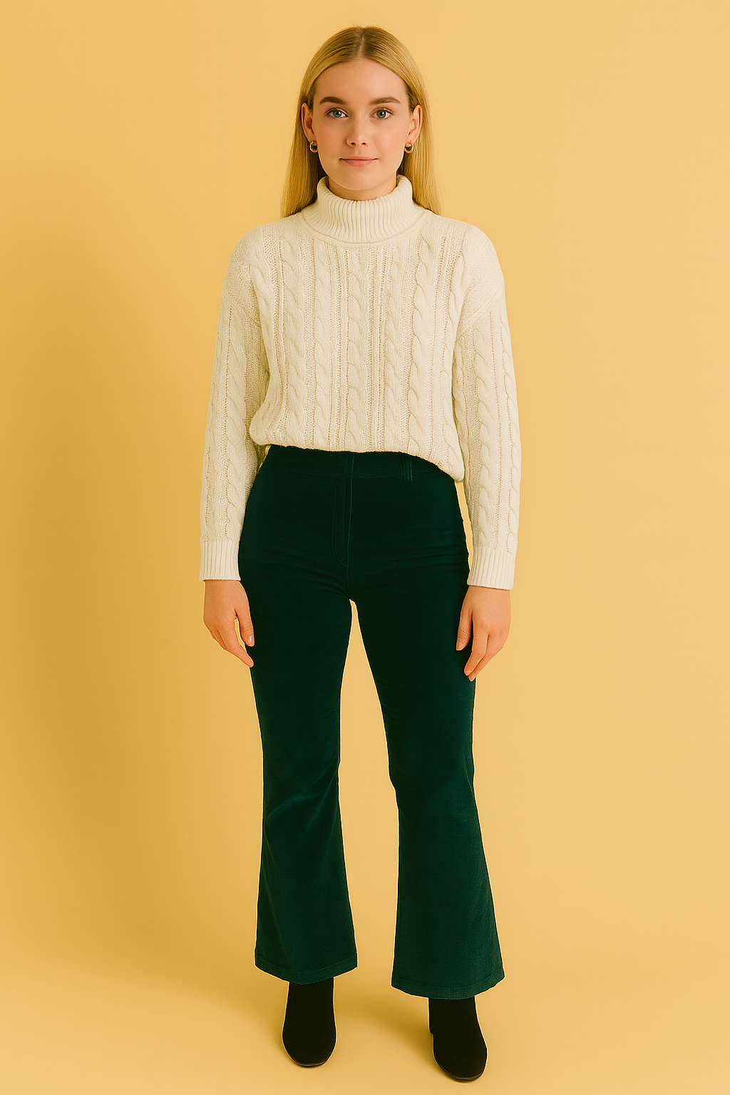 Dames Suède Broek Uitlopende Pijpen Zwart Comfortabel