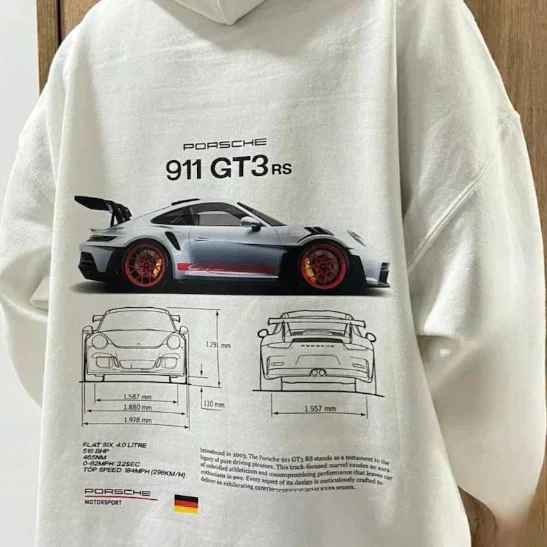 Sportieve Hoodie met Autoprint en Typografie