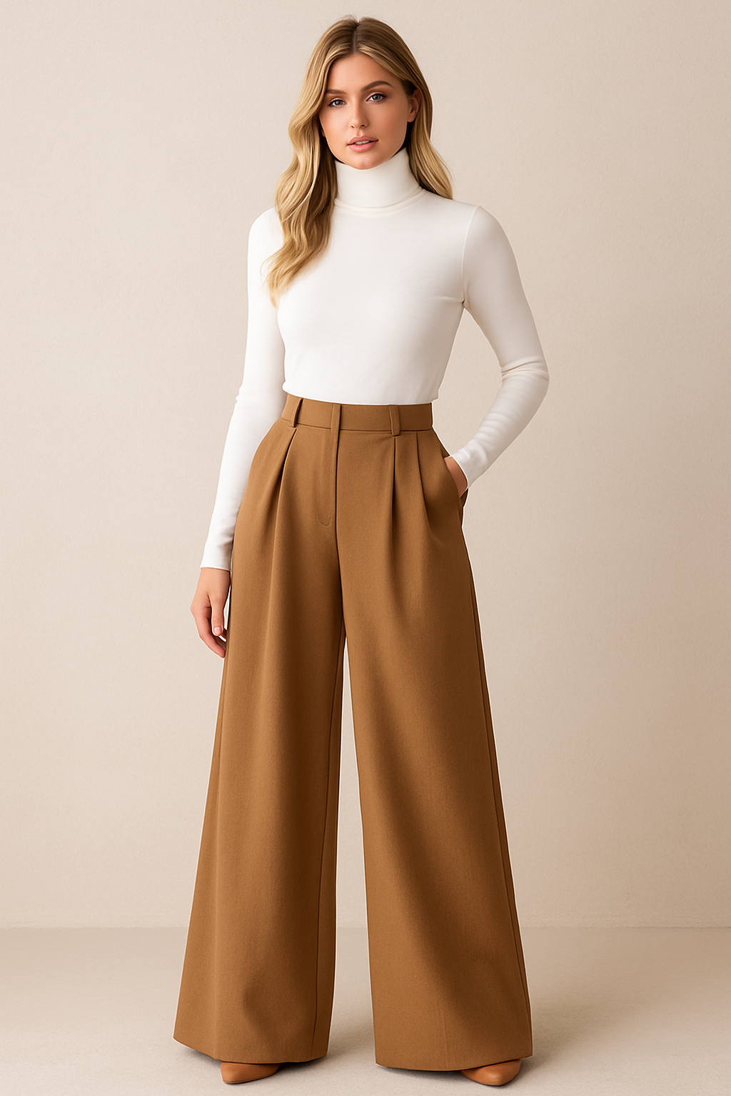 Dames Hoge Taille Broek Wijde Pijpen Comfortabel - Mode Vibes