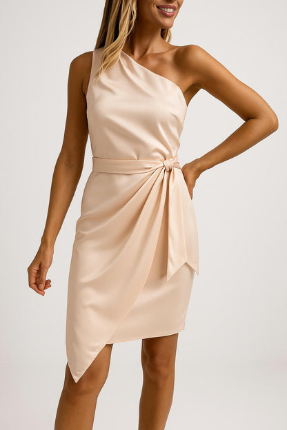 Zomerjurk Dames One-Shoulder Jurk met Tailleband - Mode Vibes