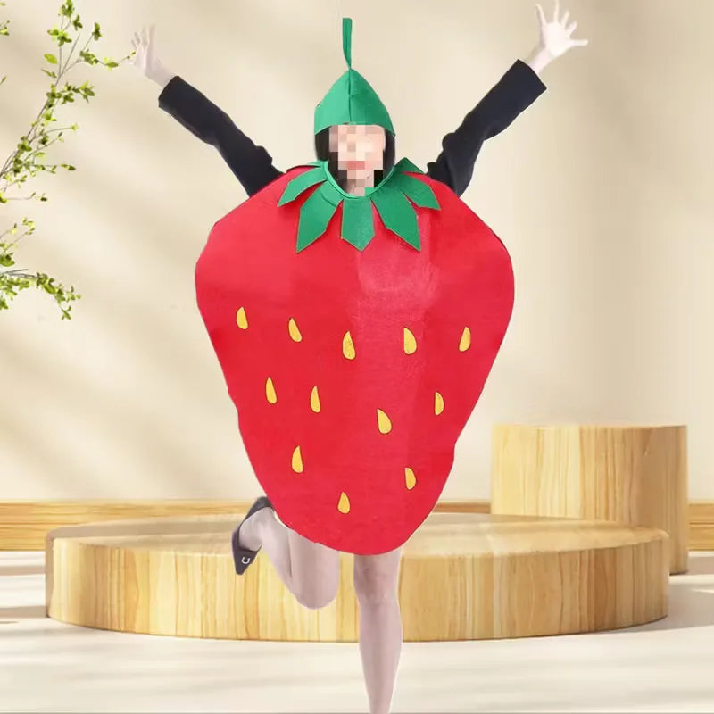Aardbeikostuum met Bladeren voor Carnaval en Feesten - Mode Vibes