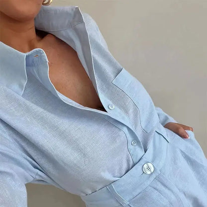 Dalia | Set Estivo a Maniche Lunghe con Pantaloni Corti-5