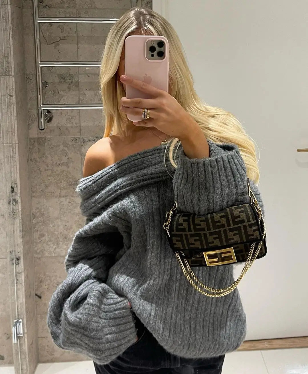 Gebreide Trui Vrouw Zwart Stijlvol Elegaat - Mode Vibes