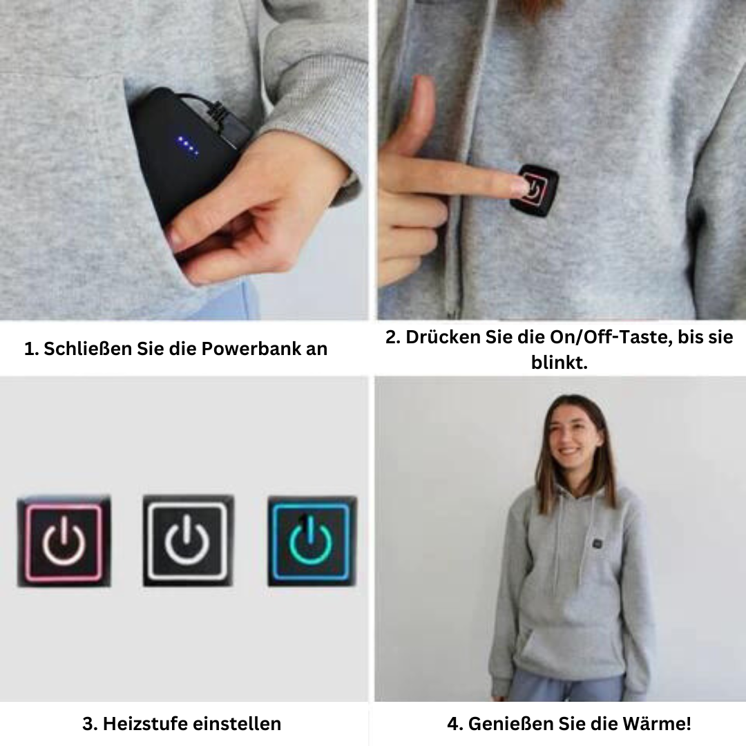 Verwarmde Hoodie Unisex Therma Isolatie