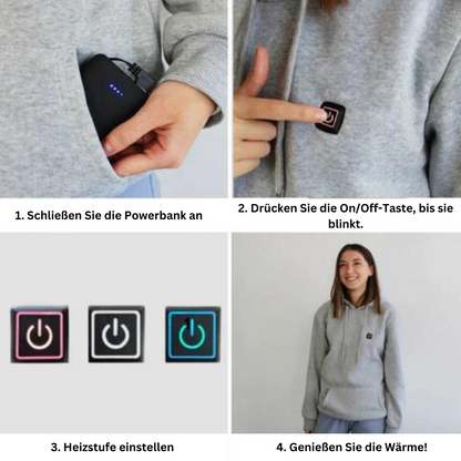 Verwarmde Hoodie Unisex Therma Isolatie